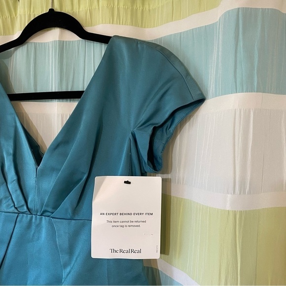 Marc Jacobs Silk Tiered Teal/Turquoise Dress Sz 2 - Picture 6 of 13